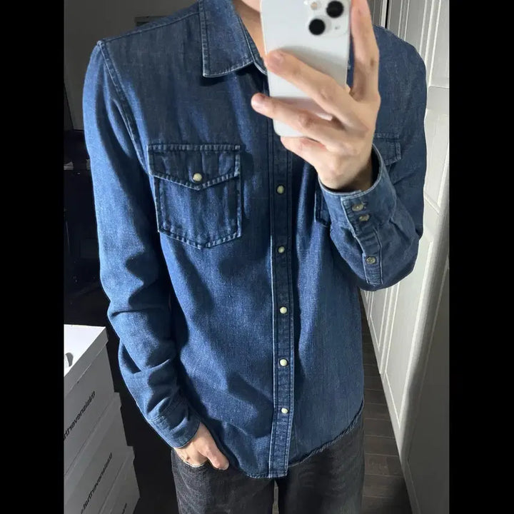 [BUNJANG] GIORDANO Denim Shirt / [XL] GIORDANO 지오다노 데님 셔츠