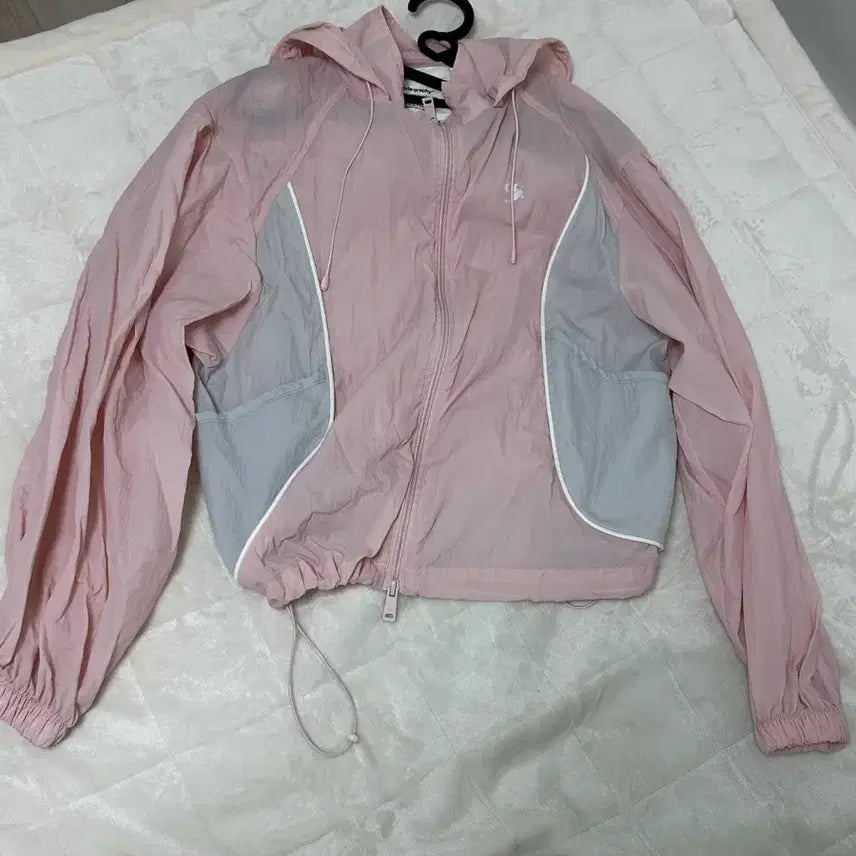 [BUNJANG] Code:Graphy Pink See-through Windbreaker S Size / 코드그라피 핑크 시스루 바람막이 S사이즈