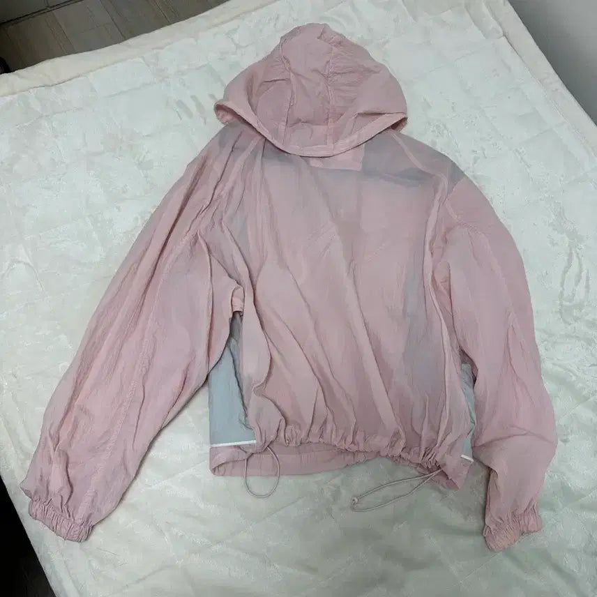 [BUNJANG] Code:Graphy Pink See-through Windbreaker S Size / 코드그라피 핑크 시스루 바람막이 S사이즈