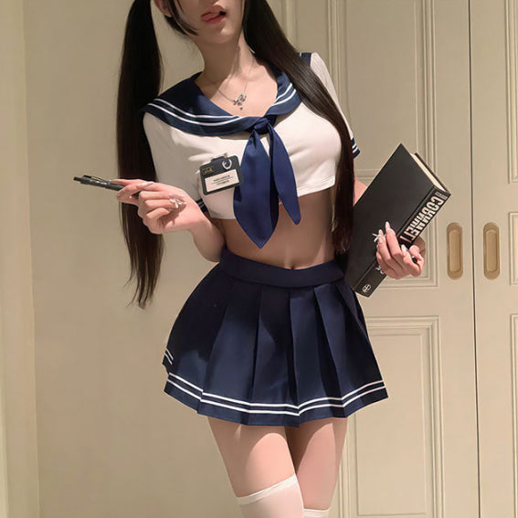 [BUNJANG] Sailor Uniform Cosplay Set / 청순 섹시 언더붑 일본 세일러 교복 코스프레 유니폼 남자친구 이벤트