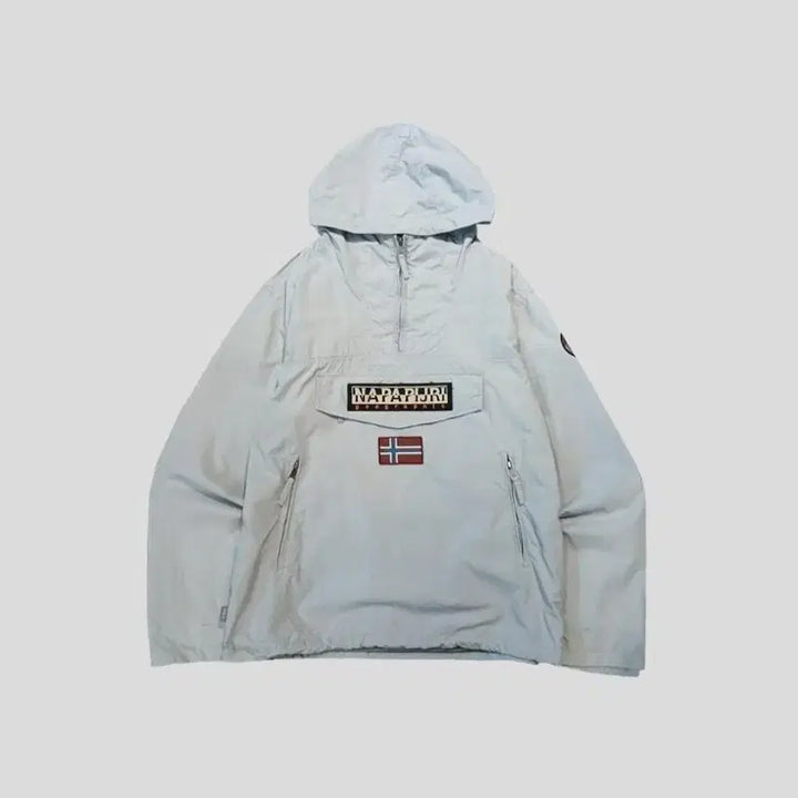 [SOLD OUT] NAPAPIJRI 나파피리 그레이 로고패치 레인포레스트 레귤러핏 하프집업