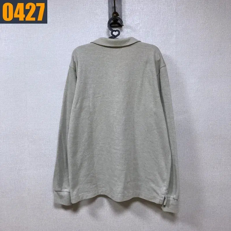 [BUNJANG] Polo Ralph Lauren Beige Half-Zip Sweatshirt / 95 POLO 폴로 랄프로렌 신형로고 베이지 반집업 맨투맨 티셔츠 M