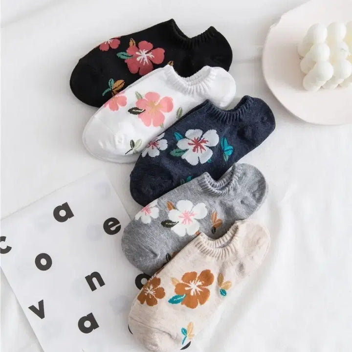 [SOLD OUT] 플라워 패턴 여성용 덧신 양말 세트(새상품)