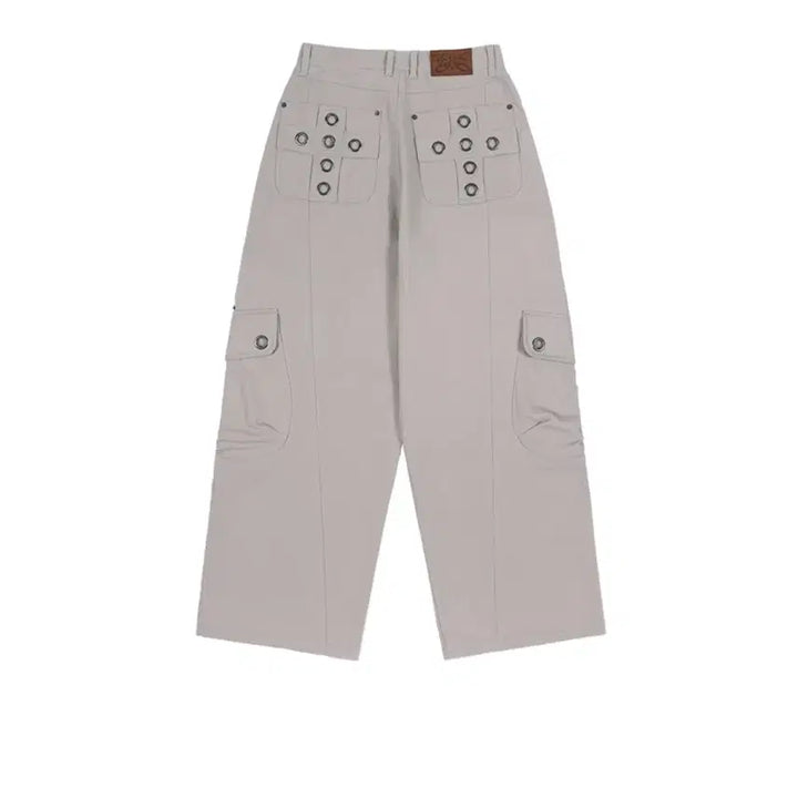 [BUNJANG] Fancyclub Cross Pocket Cargo Pants / 팬시클럽 크로스 포켓 카고 팬츠 핑크 베이지 사이즈 2