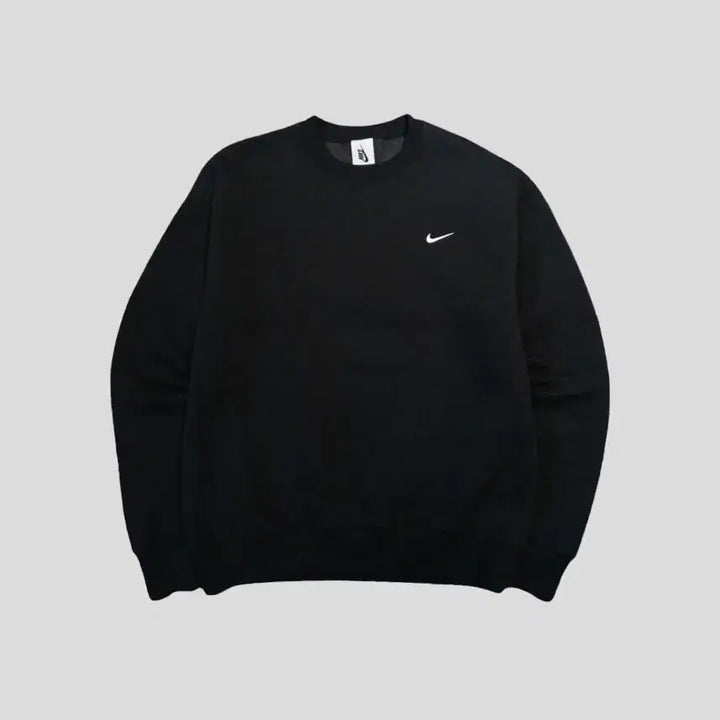 [SOLD OUT] 나이키 NRG 블랙 화이트 솔로스우시 코튼 블렌드 기모 맨투맨 티셔츠 M