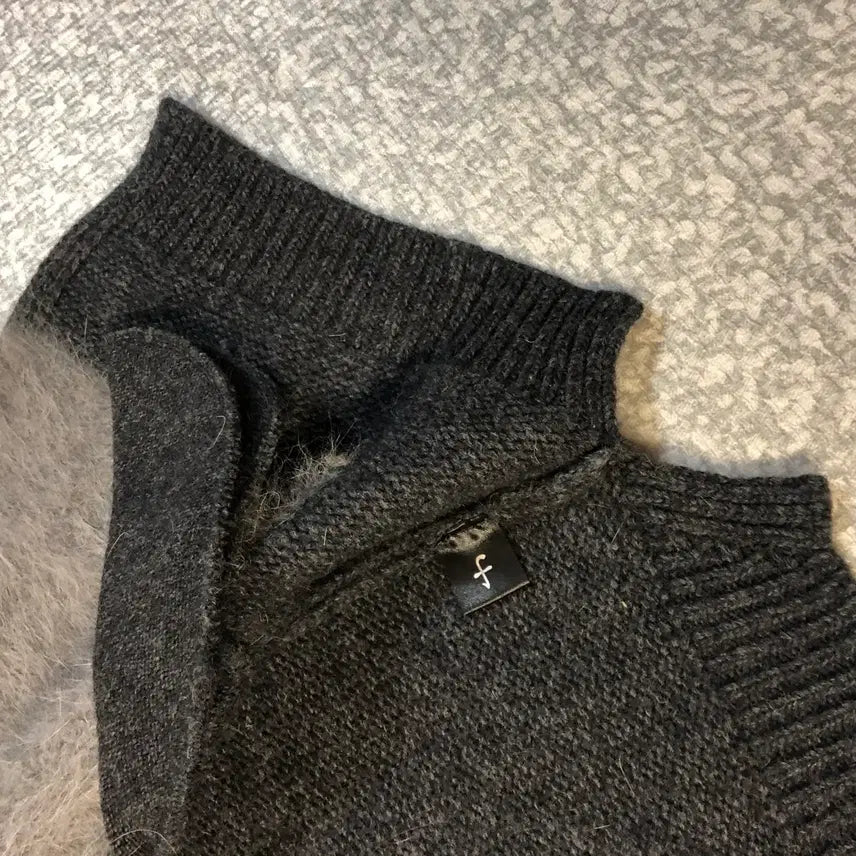 [BUNJANG] Mui Angora Knit Vest / 제평 무이 mui 배색 앙고라 니트 베스트 조끼