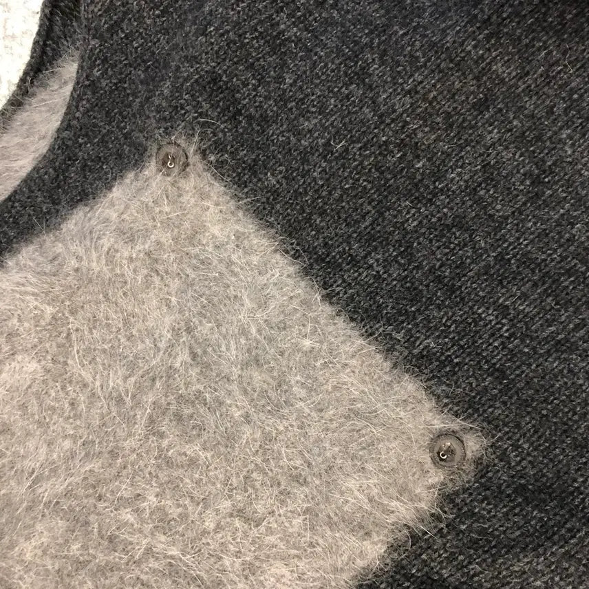 [BUNJANG] Mui Angora Knit Vest / 제평 무이 mui 배색 앙고라 니트 베스트 조끼