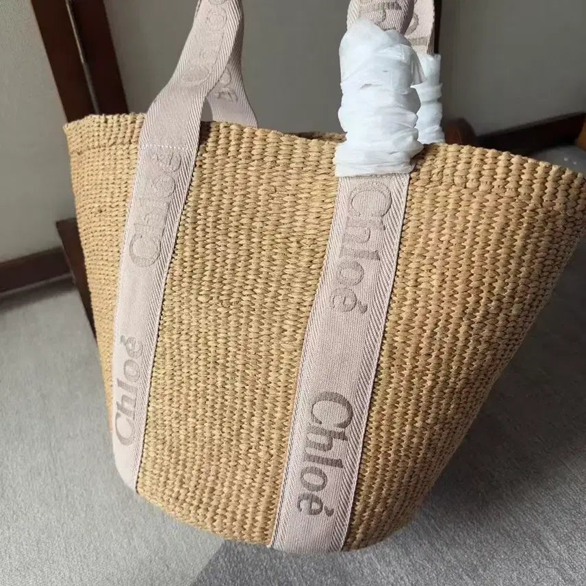 [BUNJANG] Chloé Woody Small Raffia Tote Bag / 끌로에 우디 스몰 라피아 토트백