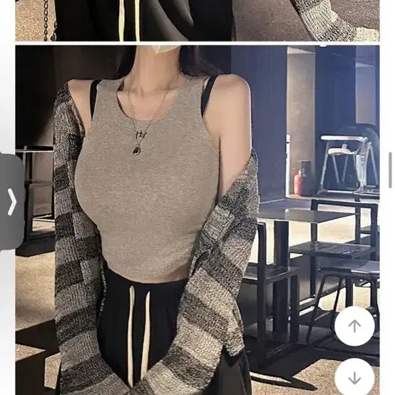 [BUNJANG] Hollie Gray Crop Tank Top / 에이블리 홀리 그레이 크롭 나시