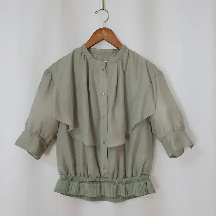 [BUNJANG] SJSJ Olive Green Blouse (Size 55) / 한섬 SJSJ 블라우스 55