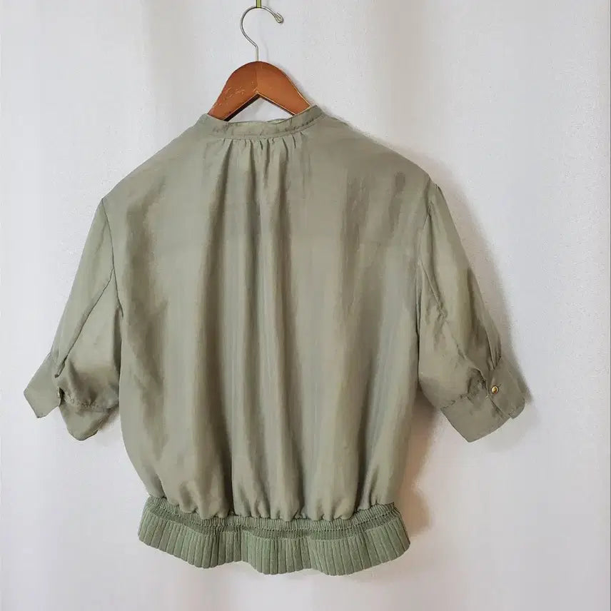 [BUNJANG] SJSJ Olive Green Blouse (Size 55) / 한섬 SJSJ 블라우스 55