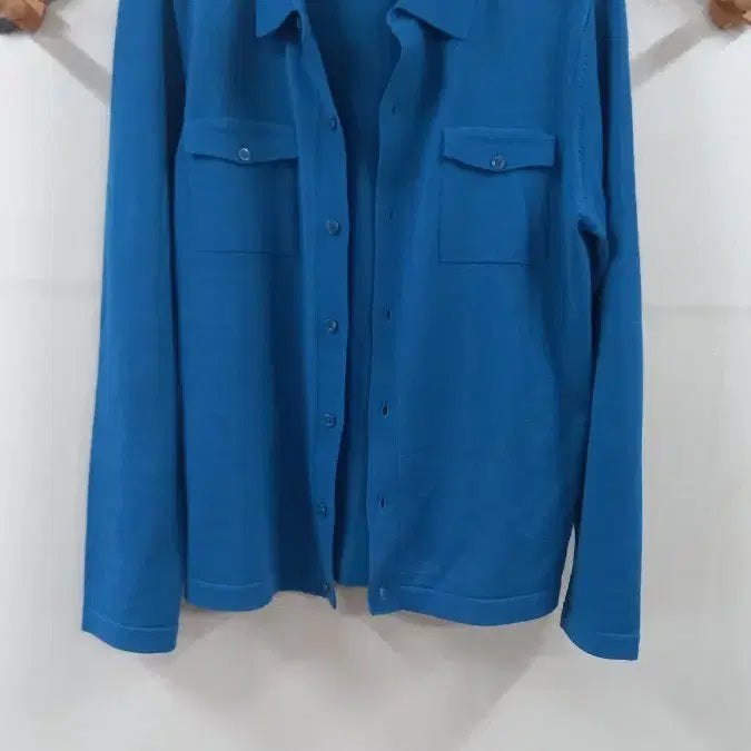 [BUNJANG] VOSTRO Blue Knit Cardigan Shirt / VOSTRO 블루 니트 셔츠 가디건
