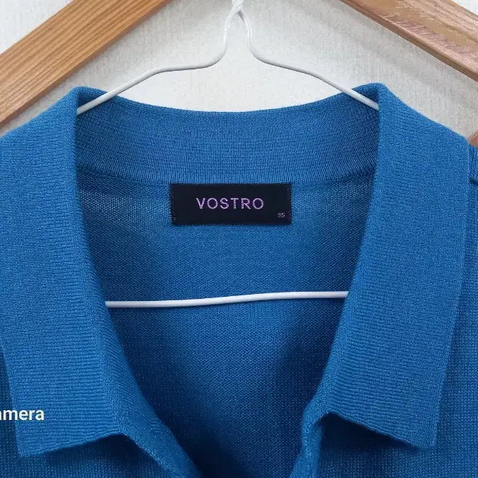 [BUNJANG] VOSTRO Blue Knit Cardigan Shirt / VOSTRO 블루 니트 셔츠 가디건