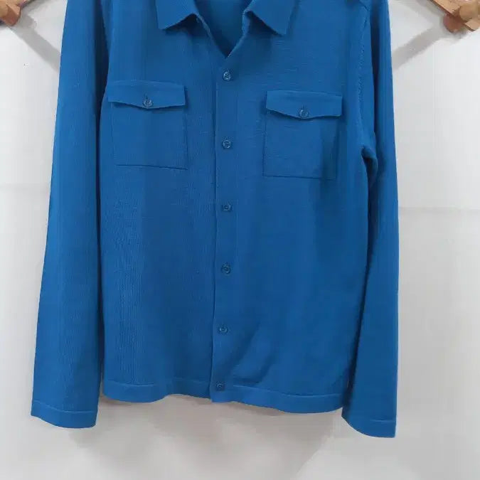 [BUNJANG] VOSTRO Blue Knit Cardigan Shirt / VOSTRO 블루 니트 셔츠 가디건