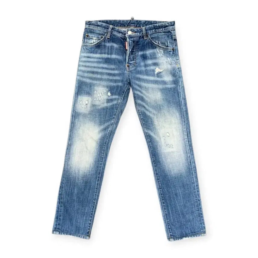 [BUNJANG] Dsquared2 Denim Painting Lettering Logo Jeans / 46)디스퀘어드2 데님 진청 페인팅 레터링 로고 청바지 워싱진