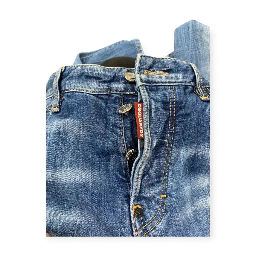 [BUNJANG] Dsquared2 Denim Painting Lettering Logo Jeans / 46)디스퀘어드2 데님 진청 페인팅 레터링 로고 청바지 워싱진