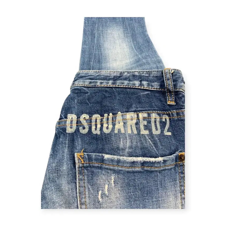 [BUNJANG] Dsquared2 Denim Painting Lettering Logo Jeans / 46)디스퀘어드2 데님 진청 페인팅 레터링 로고 청바지 워싱진