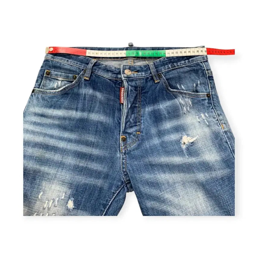 [BUNJANG] Dsquared2 Denim Painting Lettering Logo Jeans / 46)디스퀘어드2 데님 진청 페인팅 레터링 로고 청바지 워싱진