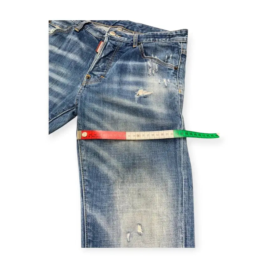 [BUNJANG] Dsquared2 Denim Painting Lettering Logo Jeans / 46)디스퀘어드2 데님 진청 페인팅 레터링 로고 청바지 워싱진