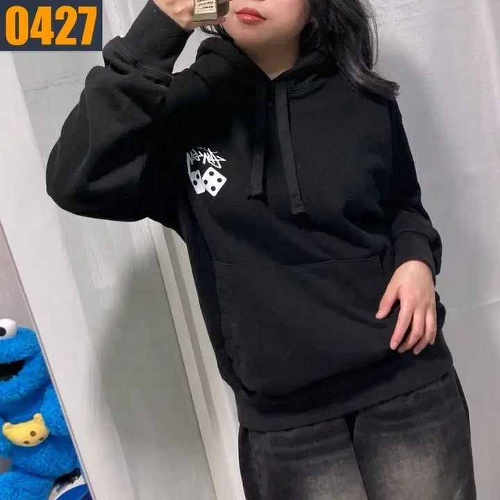 [BUNJANG] Stussy Dice Black Hoodie S / 90 스투시 주사위 검정 후드 티셔츠 S