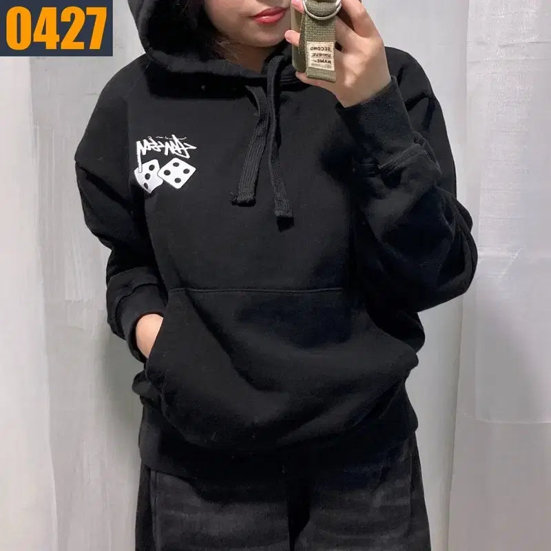 [BUNJANG] Stussy Dice Black Hoodie S / 90 스투시 주사위 검정 후드 티셔츠 S