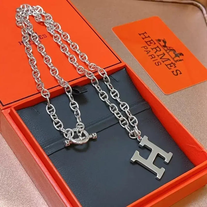 [BUNJANG] Hermes Hour Silver Necklace / 에르메스 아워 실버 목걸이