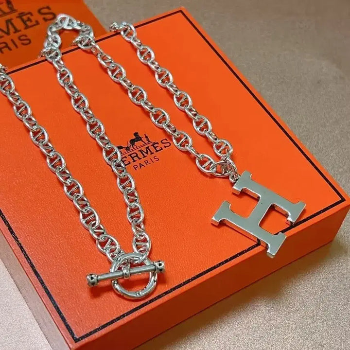 [BUNJANG] Hermes Hour Silver Necklace / 에르메스 아워 실버 목걸이