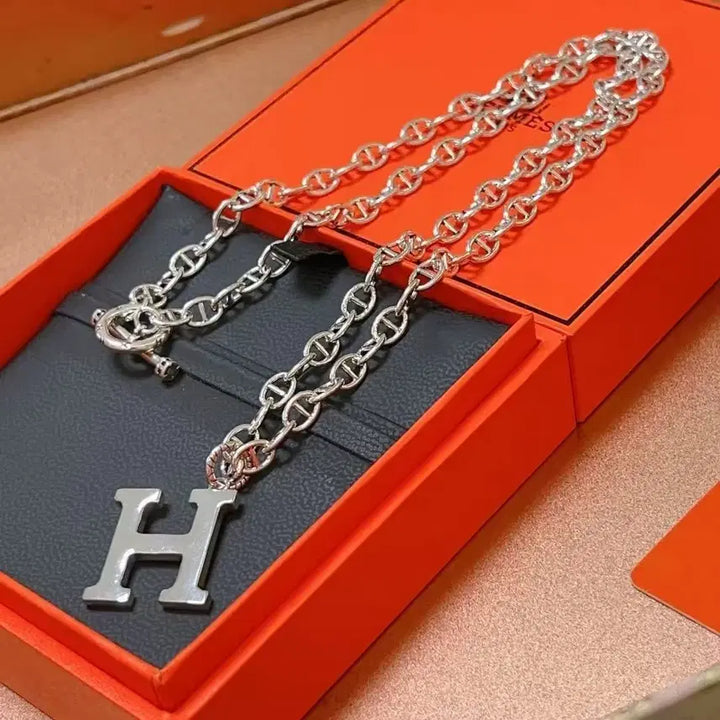 [BUNJANG] Hermes Hour Silver Necklace / 에르메스 아워 실버 목걸이