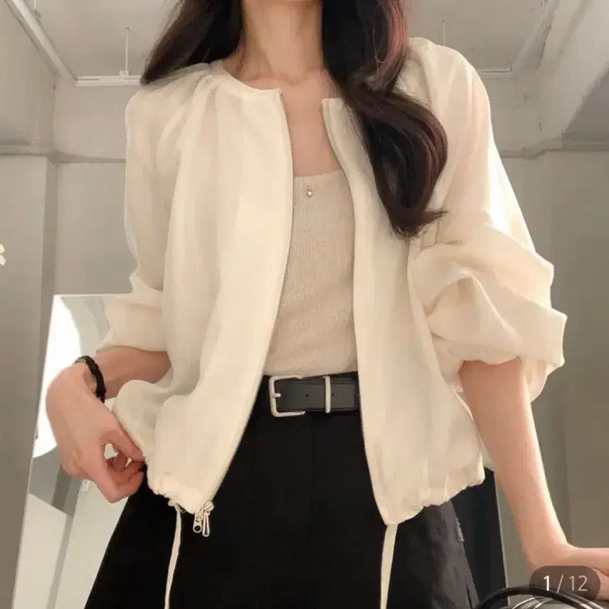 [SOLD OUT] 사색 에센 셔링 블라우스 자켓 아이보리 사색 블라우스 사색 자켓