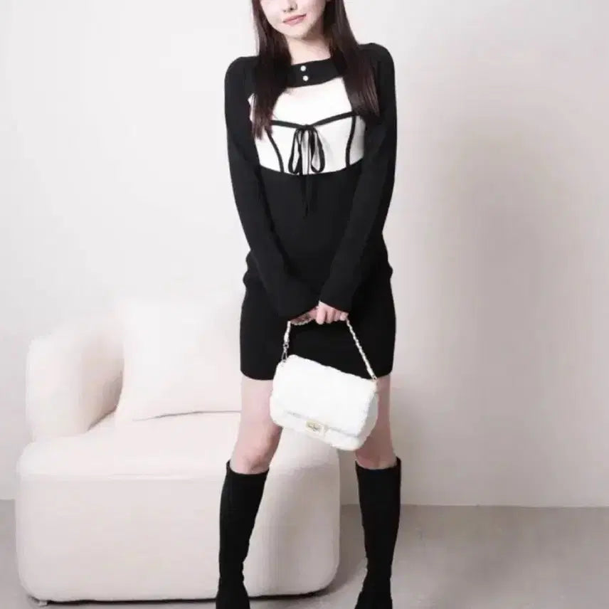 [BUNJANG] Lipservice Decorte Dress / 립서비스 데코르테 원피스 스나계 니트 스커트 블라우스 미셸마카롱