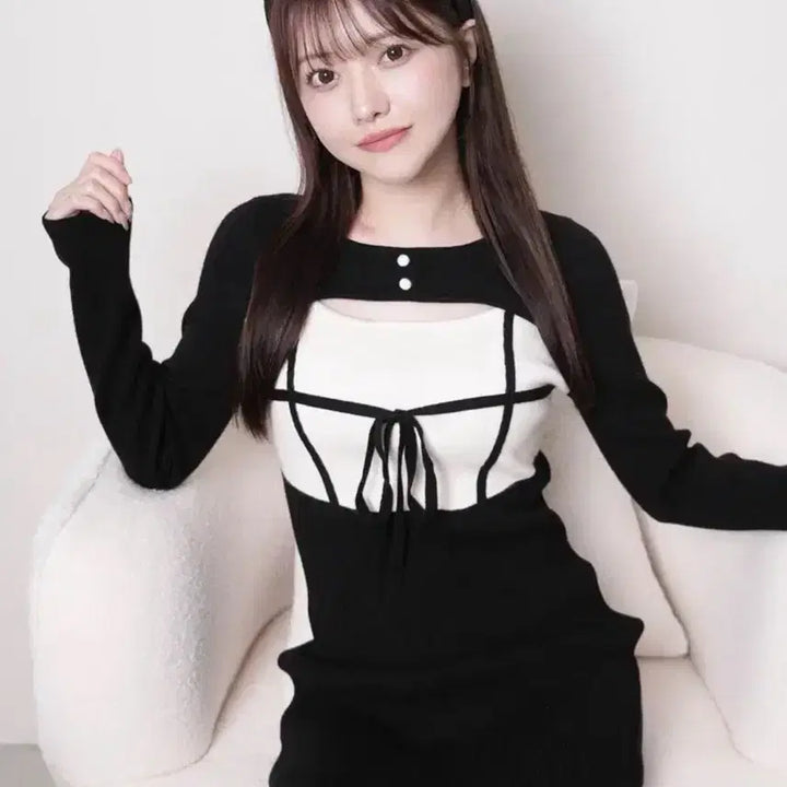 [BUNJANG] Lipservice Decorte Dress / 립서비스 데코르테 원피스 스나계 니트 스커트 블라우스 미셸마카롱