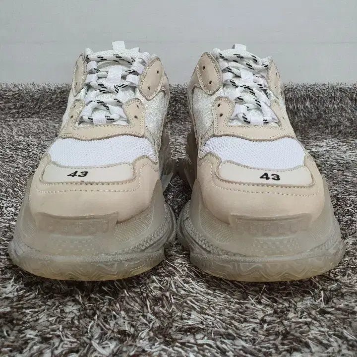 [BUNJANG] Balenciaga Triple S Sneakers Clear Sole White 43 (280) / 발렌시아가 트리플S 스니커즈 클리어솔 화이트 43(280)