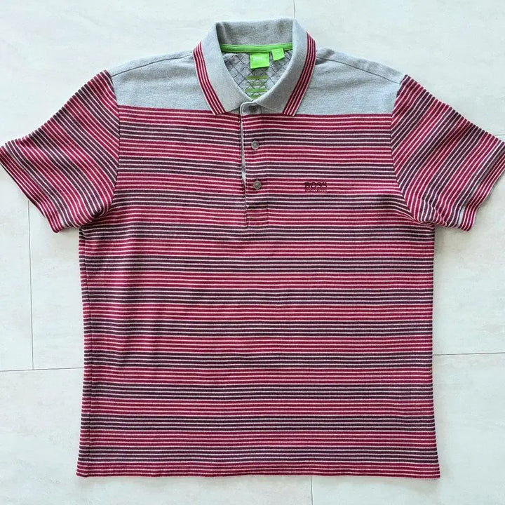 [SOLD OUT] 휴고보스 스트라이프 폴로티셔츠.M.95.