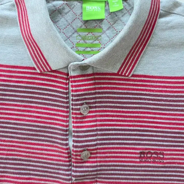 [SOLD OUT] 휴고보스 스트라이프 폴로티셔츠.M.95.