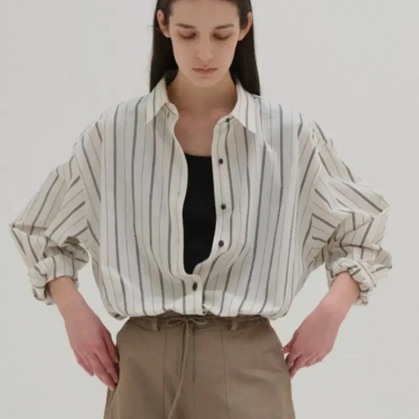 [BUNJANG] 새상품 모이아 셔츠 stripe shirt (navy stripe) / 새상품 모이아 셔츠 stripe shirt (navy stripe)
