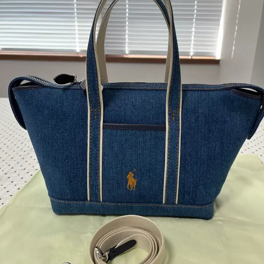 [BUNJANG] Polo Ralph Lauren Denim Tote Bag with Shoulder Strap / 폴로 랄프로렌 데님 토트백 숄더 스트랩