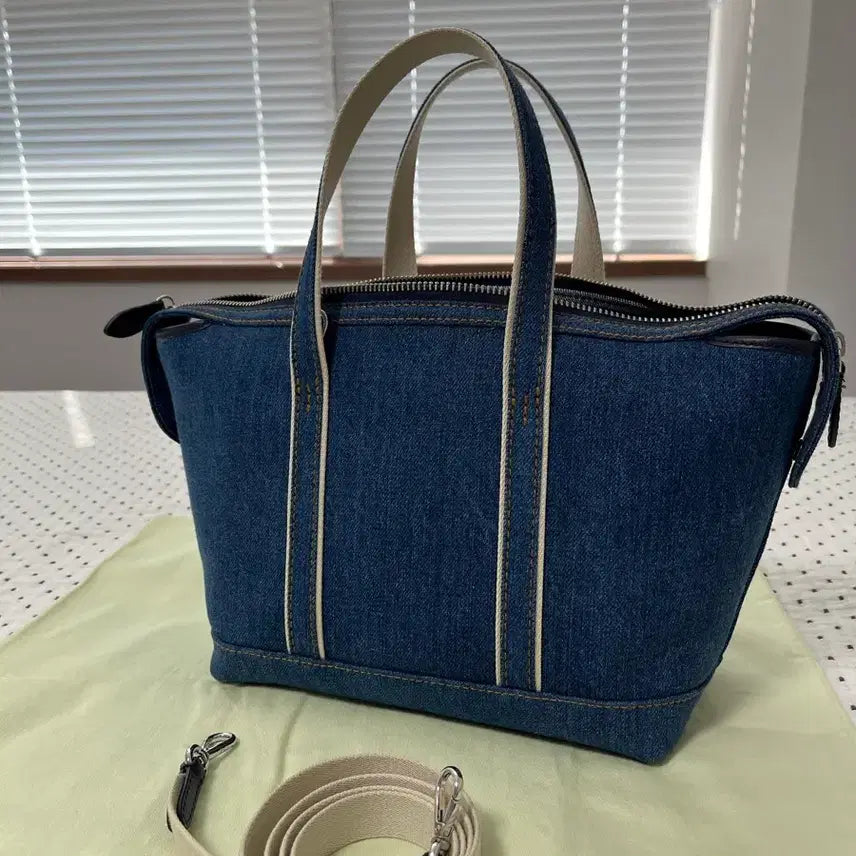 [BUNJANG] Polo Ralph Lauren Denim Tote Bag with Shoulder Strap / 폴로 랄프로렌 데님 토트백 숄더 스트랩