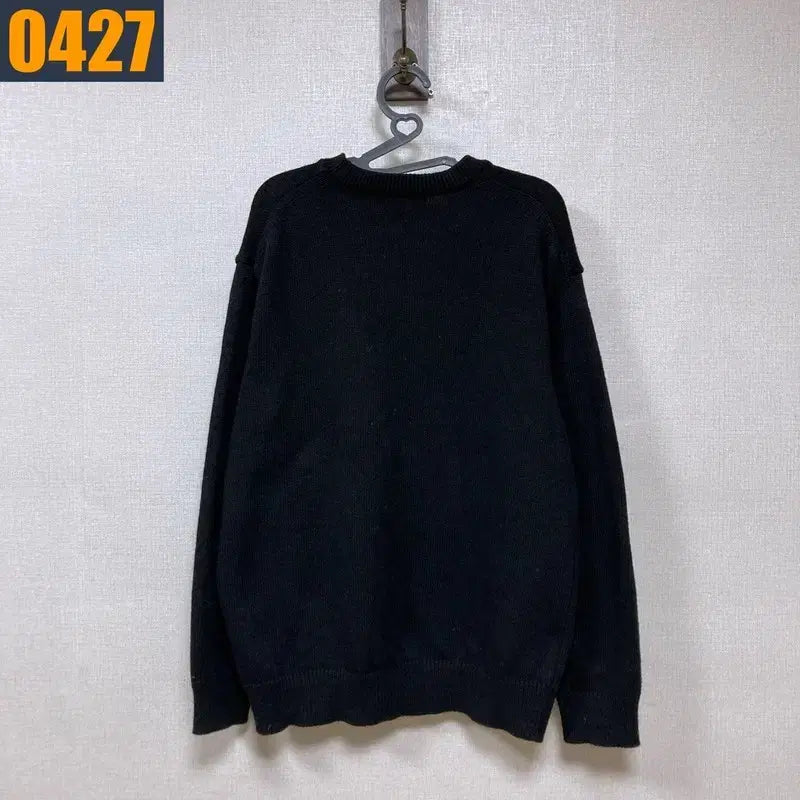 [BUNJANG] Polo Ralph Lauren Black Round Knit T-Shirt / 100 POLO 폴로 랄프로렌 검정 라운드 니트 티셔츠 L