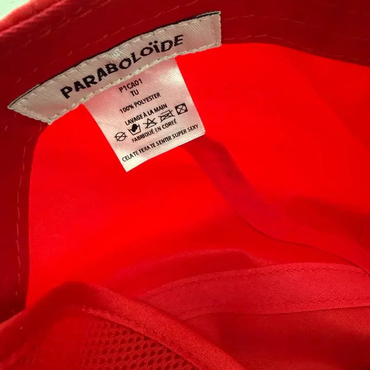 [BUNJANG] Paraboloide Satin Logo Cap Red / 파라볼로이드 사틴 로고 캡 레드