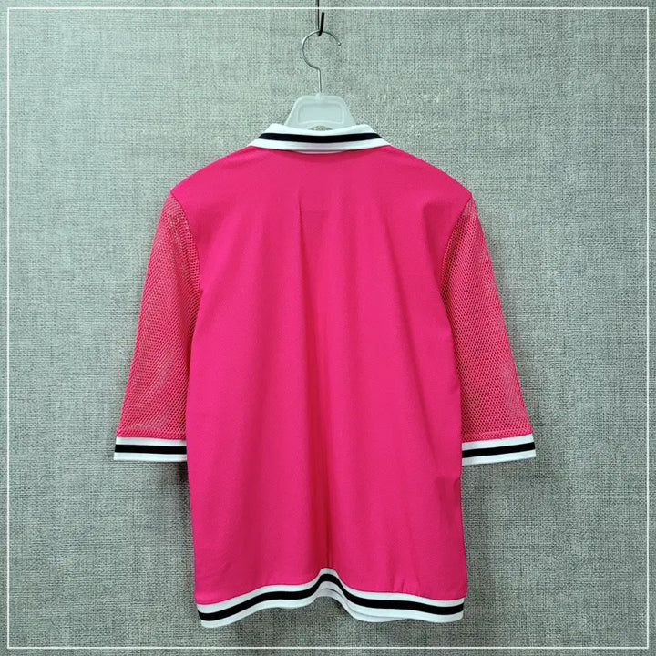 [BUNJANG] Palm Springs Pink Mesh Collar T-shirt (Women&