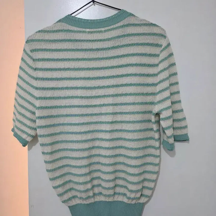 [BUNJANG] SJSJ Striped Short-Sleeved Knit Top / SJSJ 스트라이프 반팔 니트