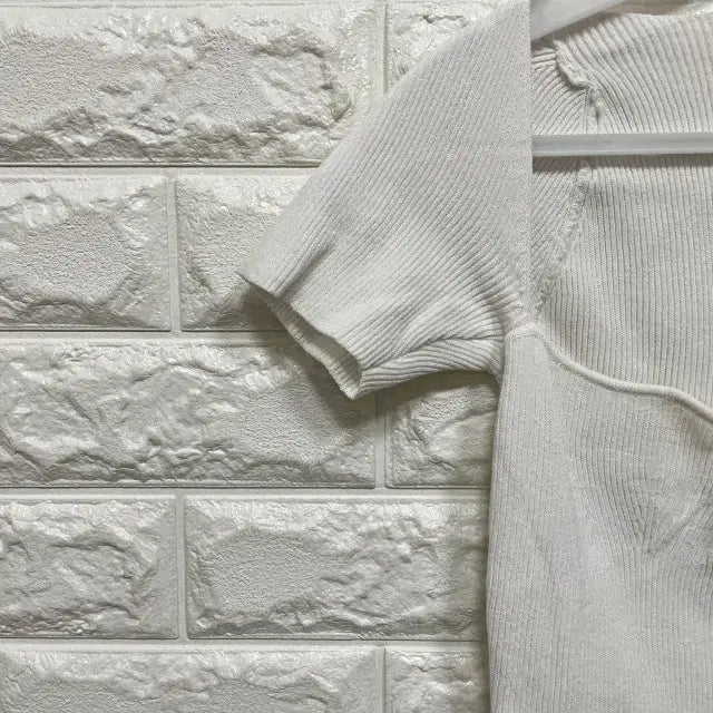 [BUNJANG] Heart Neck Short Sleeve Knit T-shirt / ㅌ262 하트넥 반팔 니트티셔츠