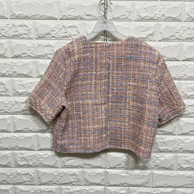 [BUNJANG] Tweed Crop Short Sleeve Jacket / ㅌ270 트위드 크롭 반팔자켓