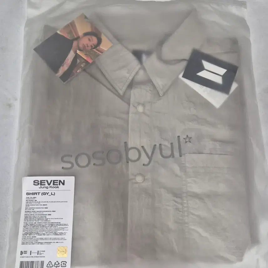 [BUNJANG] BTS Jungkook SEVEN Shirt L + Photocard / (미개봉)BTS 정국 SEVEN 셔츠 L + 포토카드