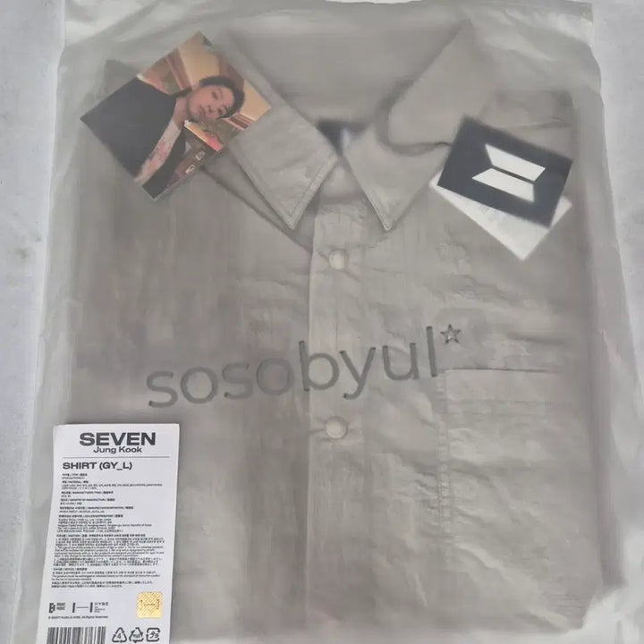 [BUNJANG] BTS Jungkook SEVEN Shirt L + Photocard / (미개봉)BTS 정국 SEVEN 셔츠 L + 포토카드