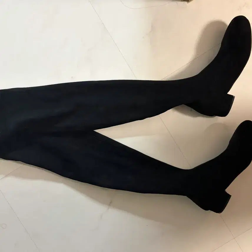 [BUNJANG] Suede Knee High Socks Long Boots 240 Black / 스웨이드 니하이 삭스 롱부츠 240 블랙