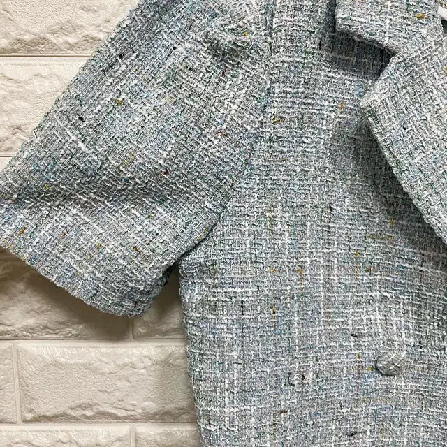 [BUNJANG] Tweed Cropped Short Sleeve Jacket / ㅌ272 트위드 반팔 크롭 자켓