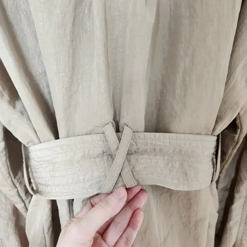 [BUNJANG] JULL-LOG Trench Safari Windbreaker Jacket (Beige) / [줄로그/FREE]트렌치형 사파리 바람막이 (여름 간절기용/베이지)