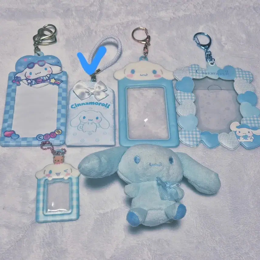 [BUNJANG] Sanrio Cinnamoroll Card Holder + Plush Bundle Set / 산리오 시나모롤 카드 홀더 키링 + 인형 일괄