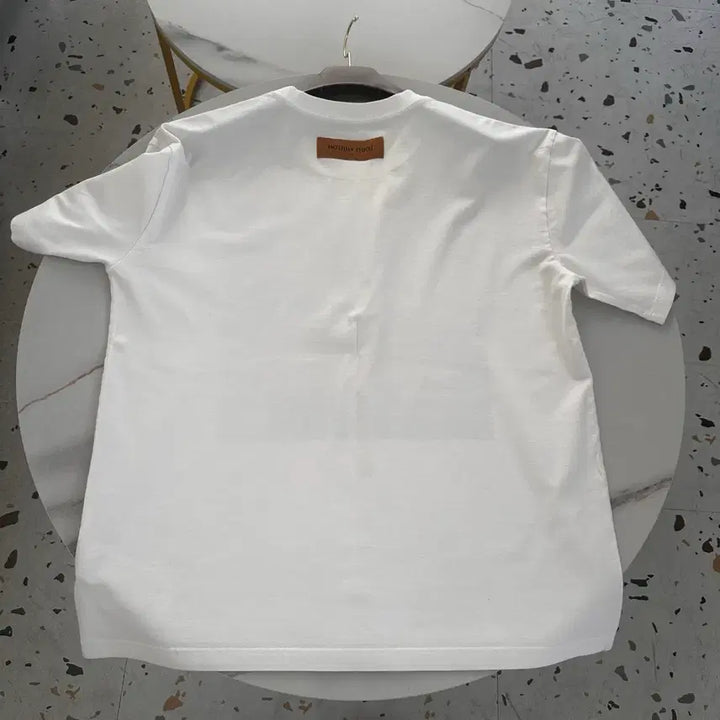 [BUNJANG] Louis Vuitton Printed Cotton T-Shirt Milky White XL / 루이비통 프린티드 코튼 티셔츠 밀키 화이트  xl